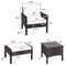 Costway 5 PCS Patio Rattan Furniture Set Sofa Ottoman Table w/Cushion Garden Red